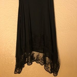 Black Tank with Lace Bottom